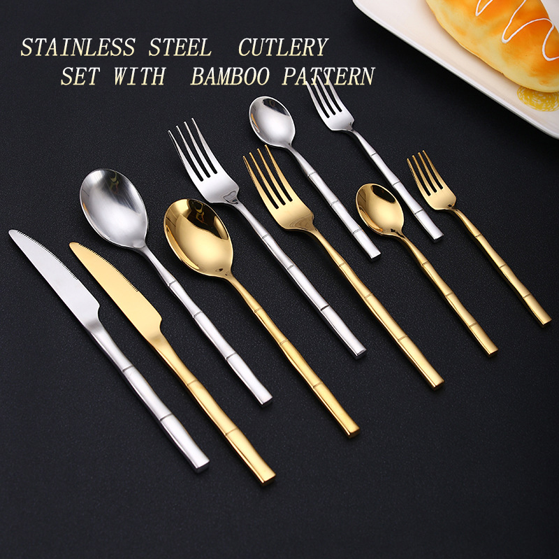 Alat makan bambu Stainless Ste - Bamboo Cutlery ulasan dan harga
