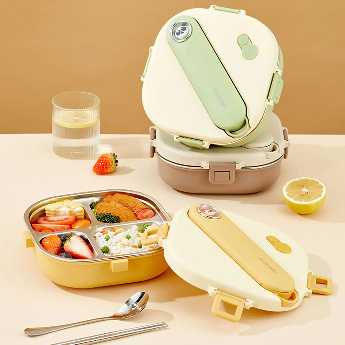 WORTHBUY 800Ml 304 Kotak Makan - Bamboo Cutlery ulasan dan harga