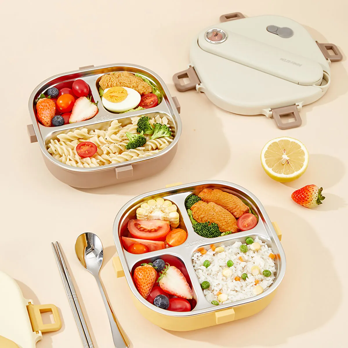 WORTHBUY 800Ml 304 Kotak Makan - Bamboo Cutlery ulasan dan harga