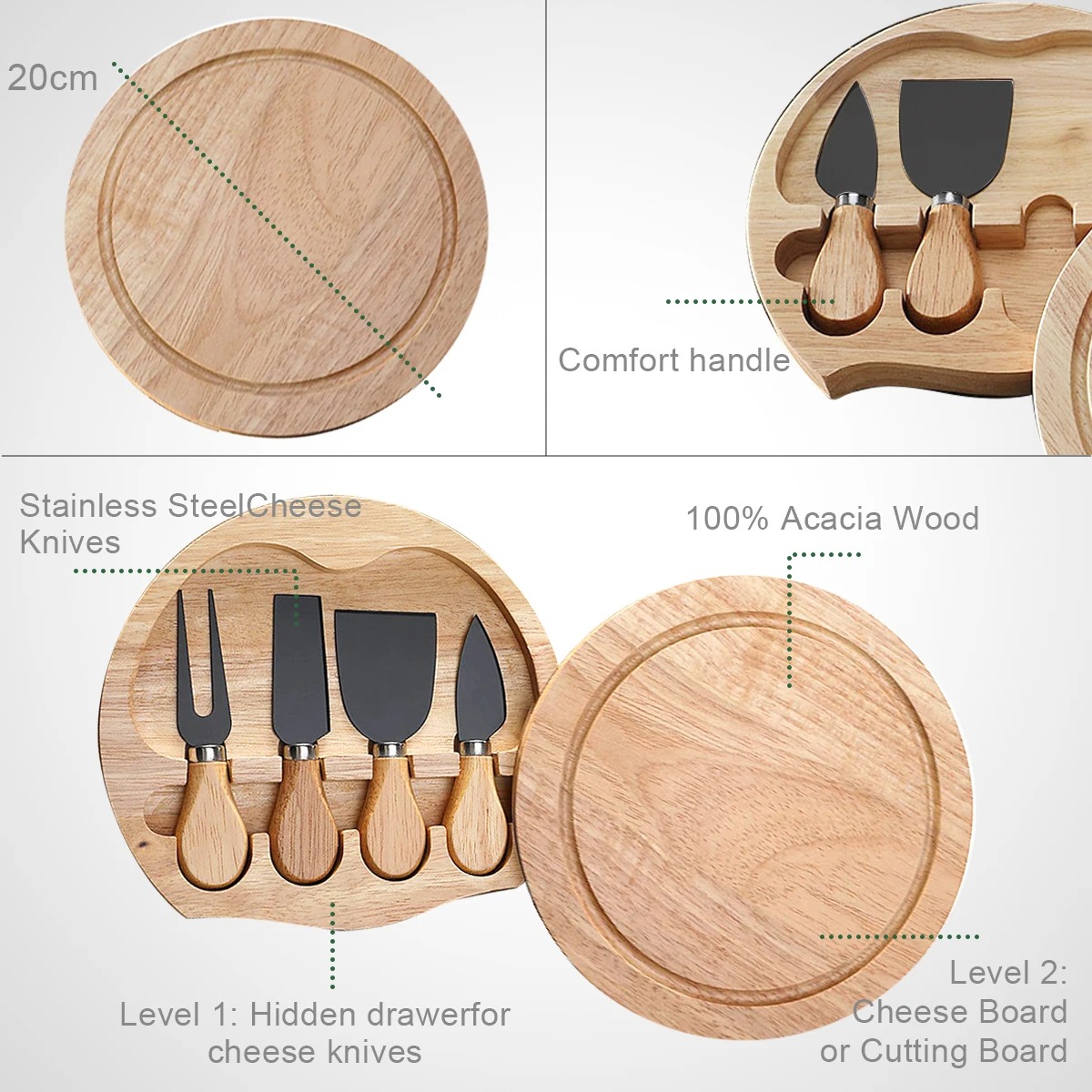 Set Pisau Keju untuk Papan dan - Bamboo Cutlery ulasan dan harga