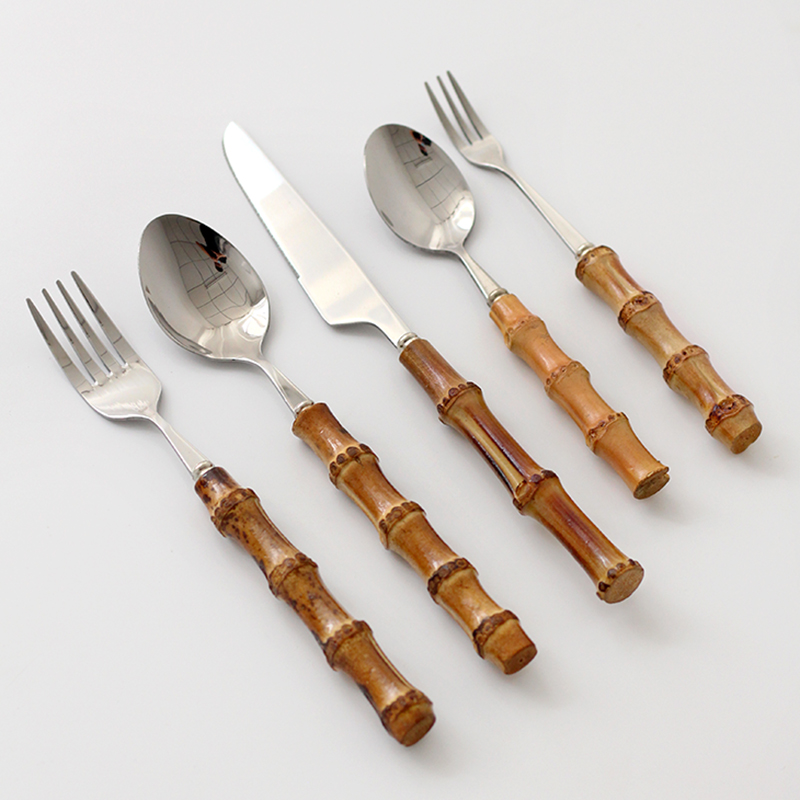 Set Sendok Garpu Baja Tahan Ka - Bamboo Cutlery ulasan dan harga