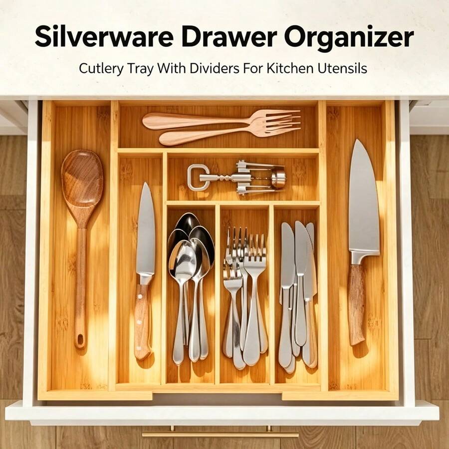 Rak Penyimpanan Laci dari Bamb - Bamboo Cutlery ulasan dan harga