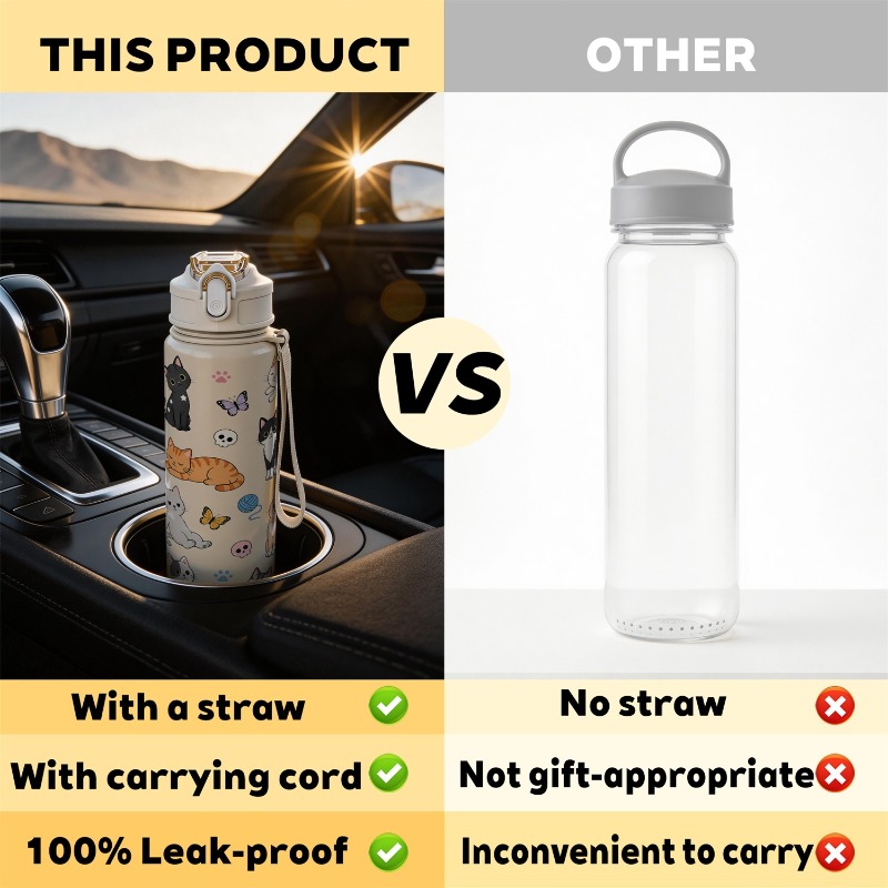 Botol Air 750ml dengan Desain  - Reusable Straw ulasan dan harga